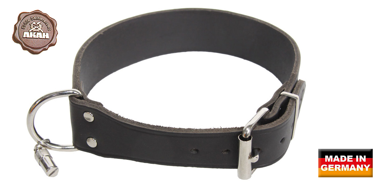 AKAH Halsband genietet aus Sattelleder extra breit AKAH Halsband genietet aus Sattelleder extra breit