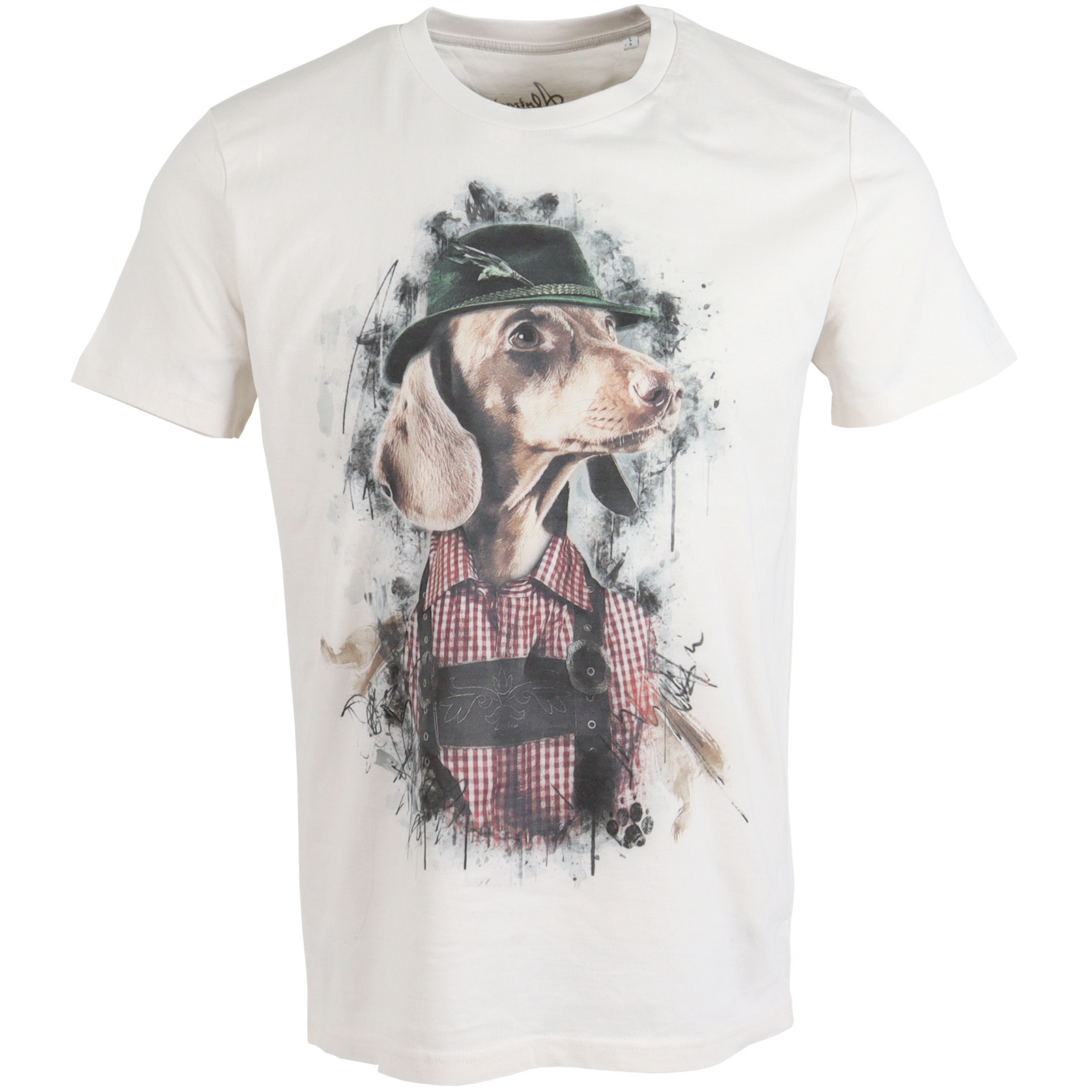 ALMTRACHT T-Shirt Dackel mit Hut, beige ALMTRACHT T-Shirt Dackel mit Hut, beige