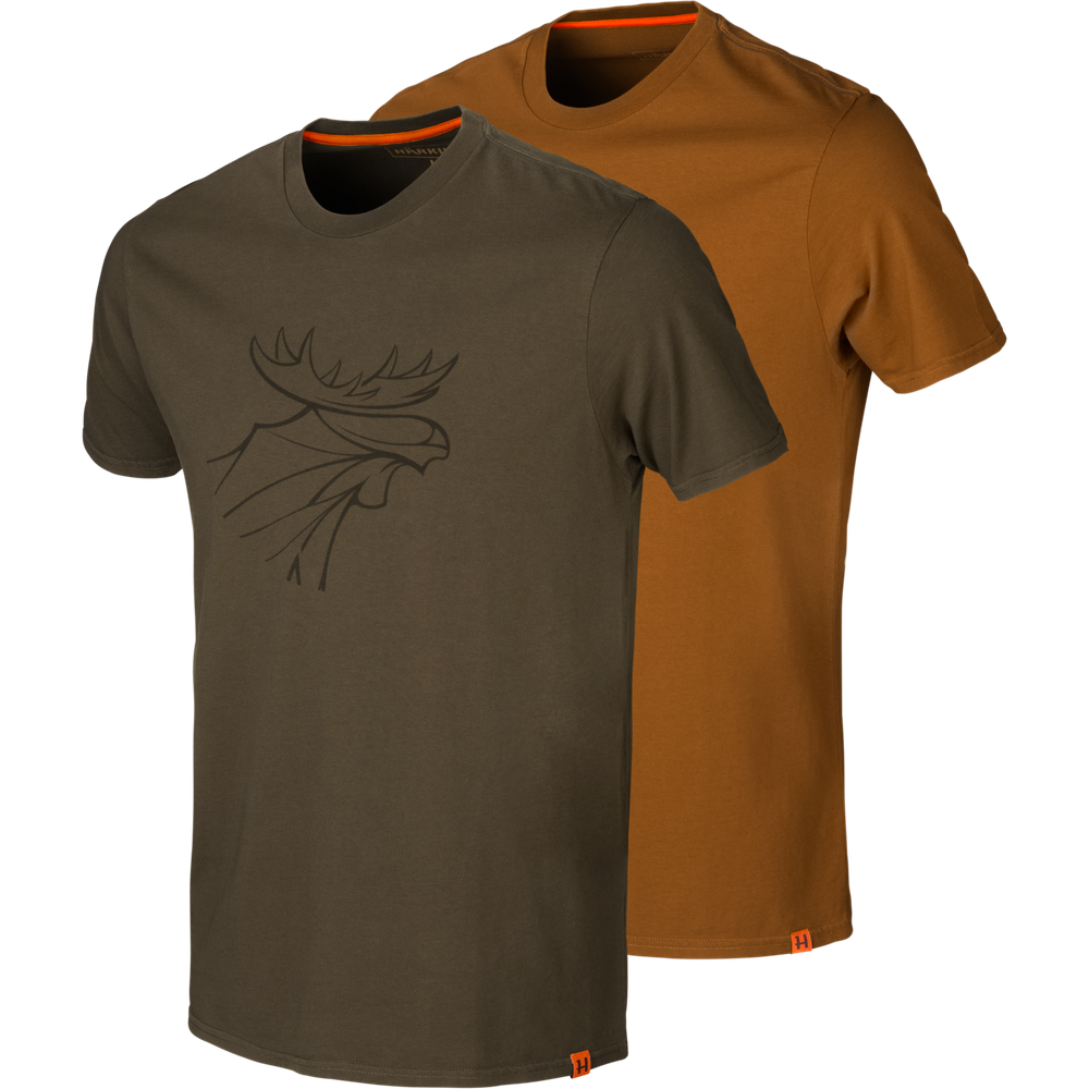 Härkila Graphic T-Shirt 2-Pack Willow Green/ Rustique Clay
