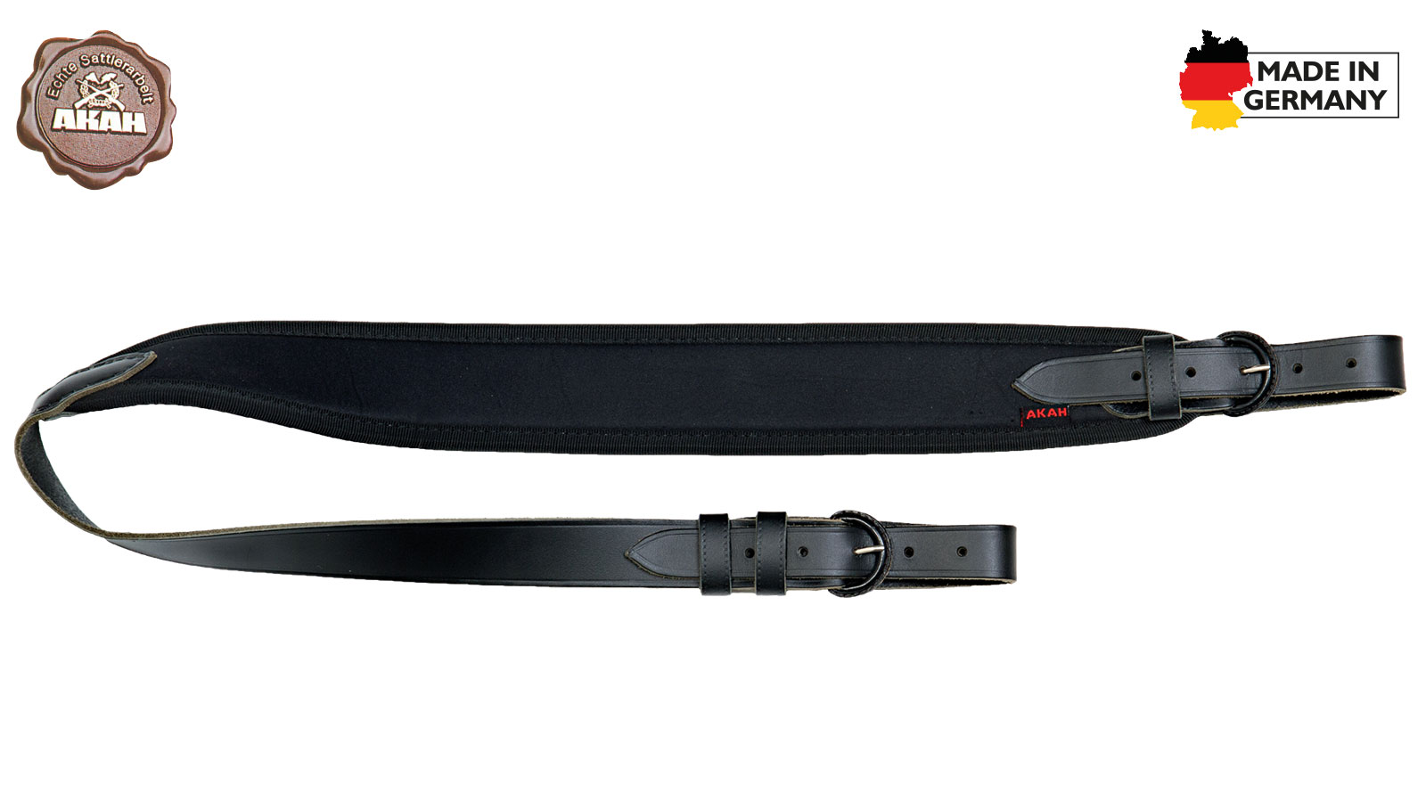 AKAH Gewehrriemen Büffel-Leder mit Neopren