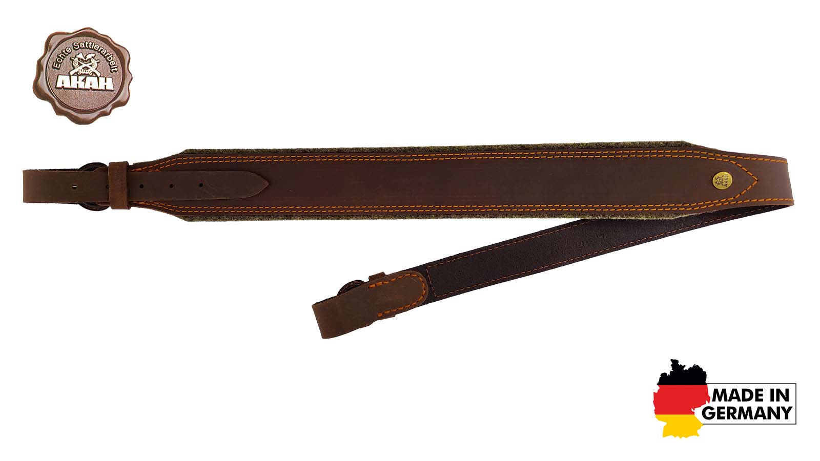 AKAH Gewehrriemen Pull-up Leder mit Wollfilz