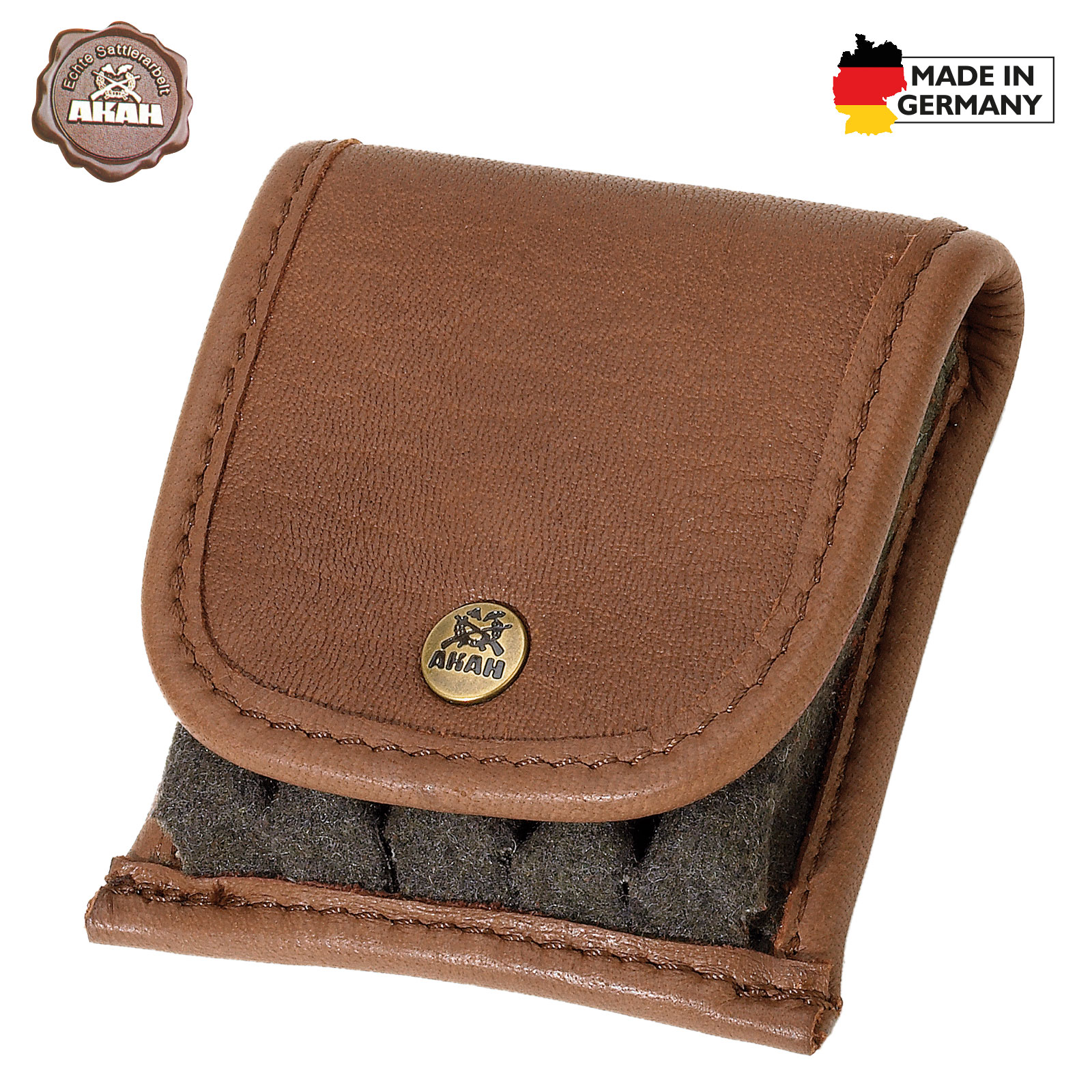 AKAH Patronenetui Elchleder mit Loden 