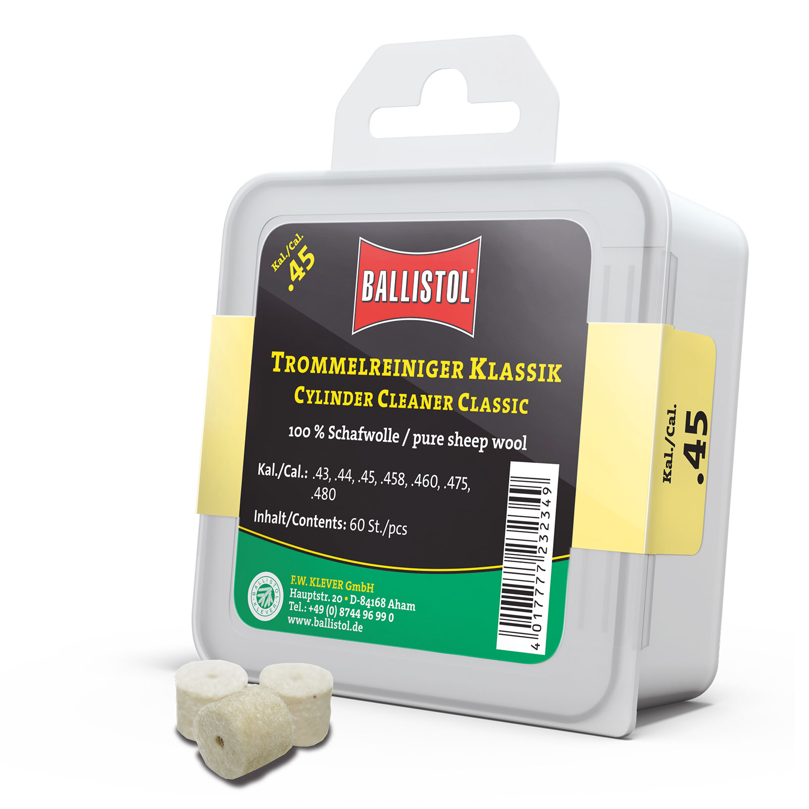 BALLISTOL Filz-Trommelreiniger Klassik / 60 Stk.