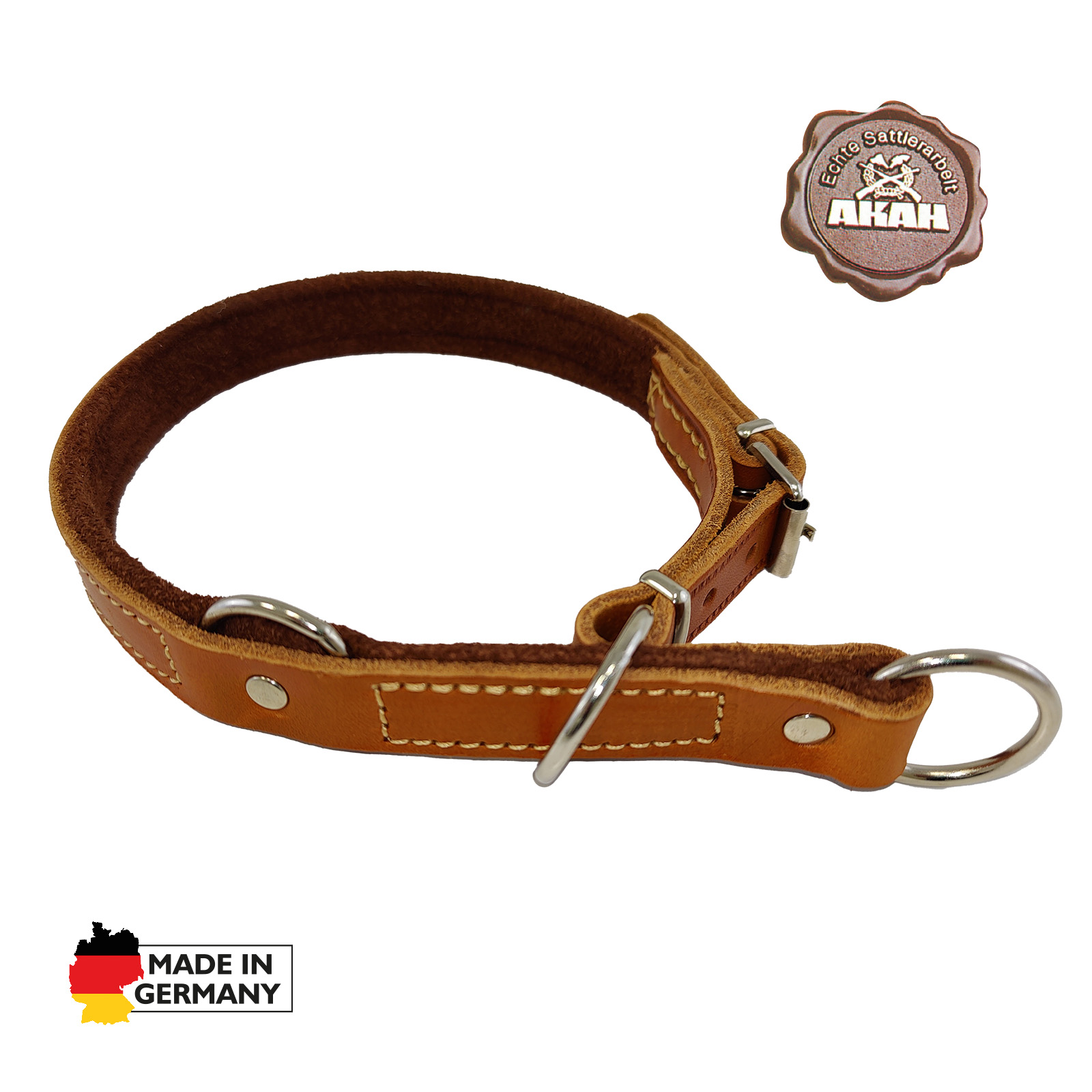 AKAH Würger mit Begrenzung mit Yakleder unterlegt AKAH Würger mit Begrenzung mit Yakleder unterlegt
