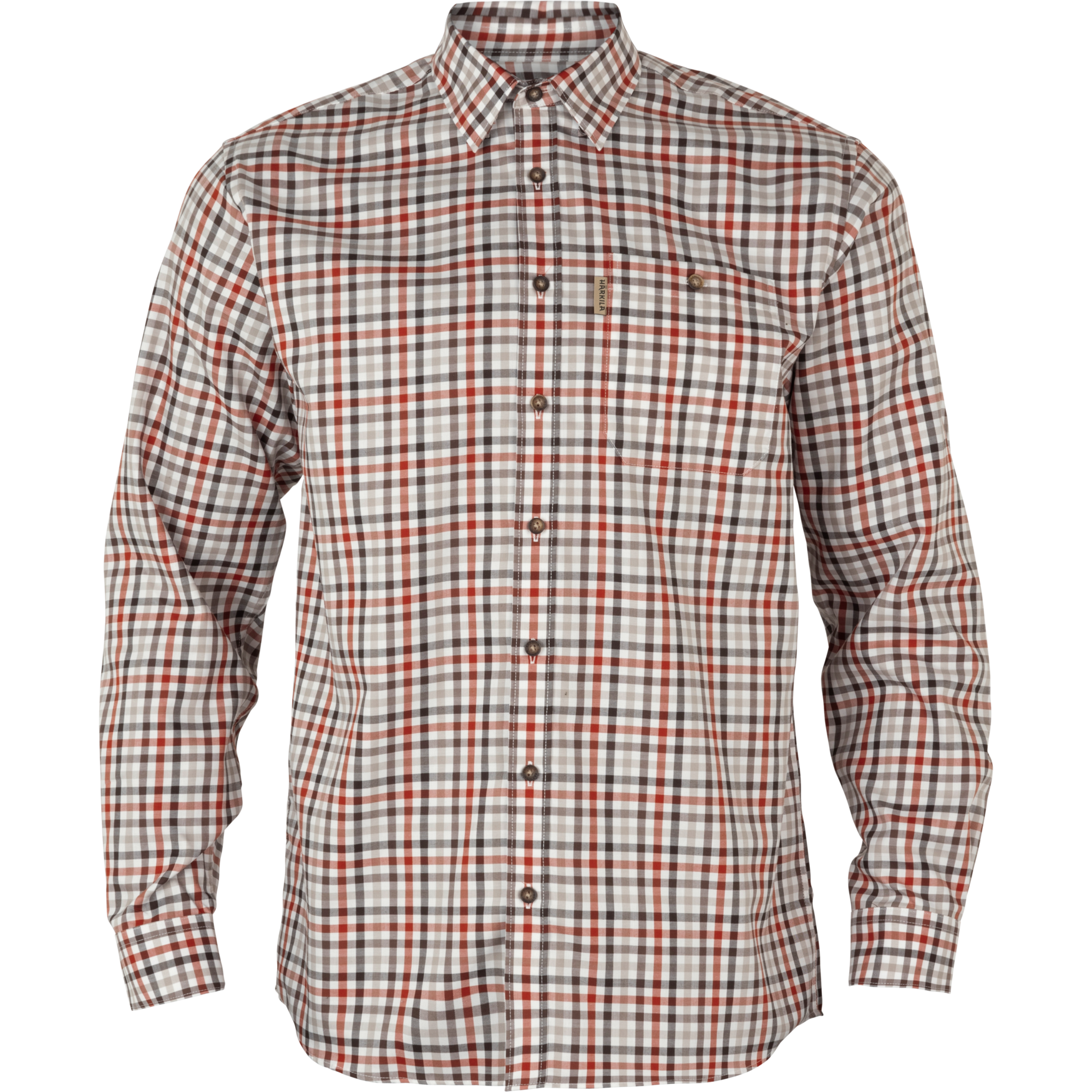 Härkila Hemd Milford in Bloodstone Red/White