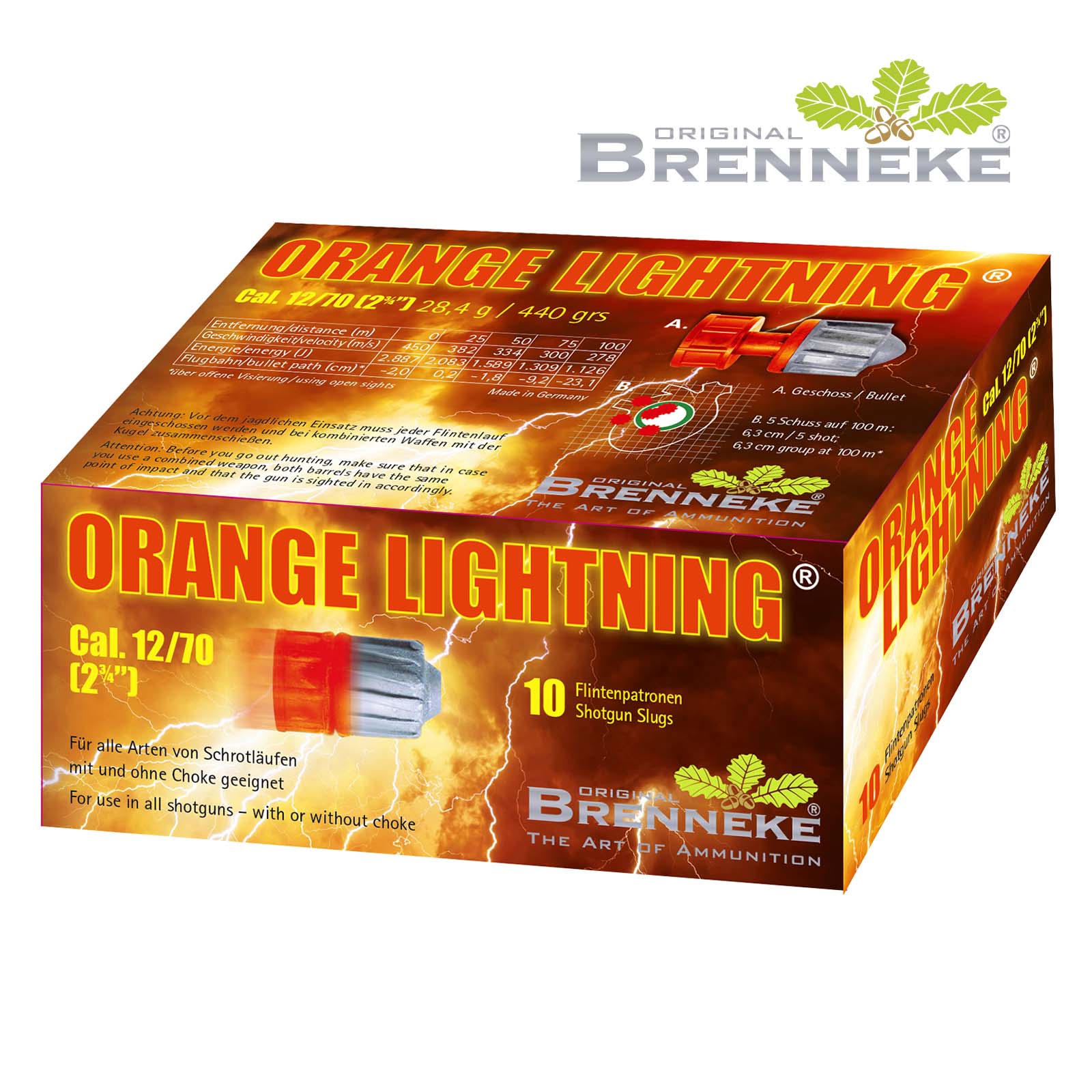 BRENNEKE Orange Lightning 12/70 BRENNEKE Orange Lightning 12/70