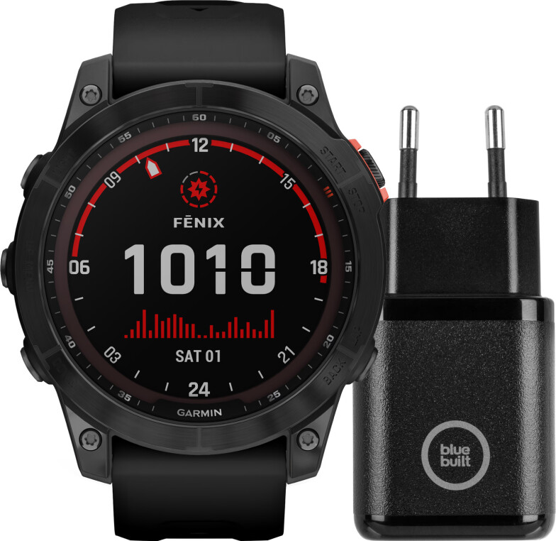 GARMIN  SMARTWATCH Start designing now fēnix® 7X – Solar Edition ( Schiefergrau mit schwarzem Armband )