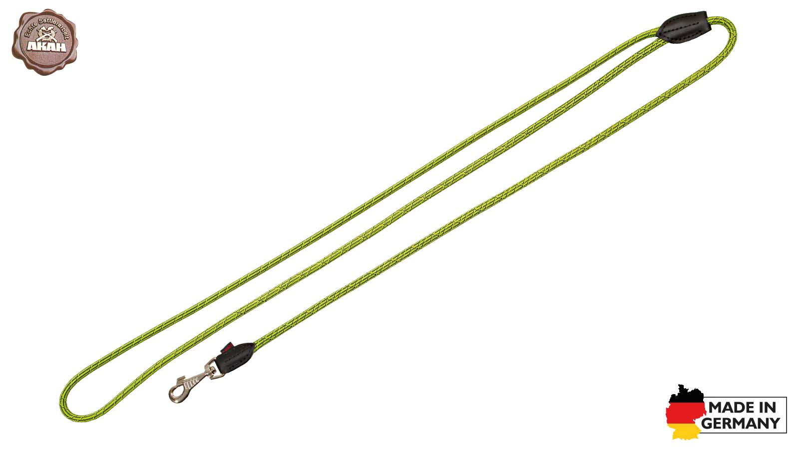 AKAH Umhängeleine Dog Rope Stahlblau-Neongelb