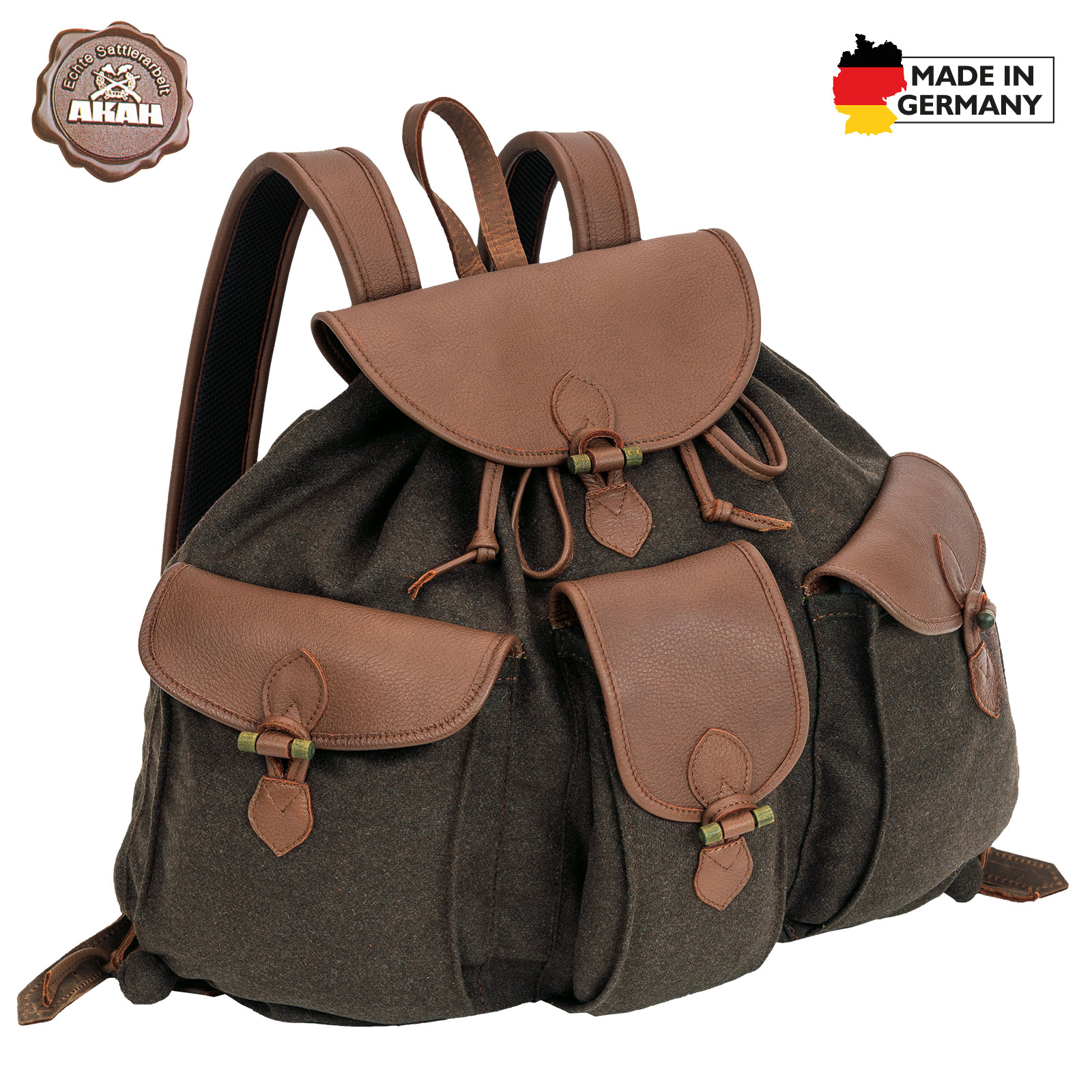 AKAH Rucksack "Loden de Luxe" mit Elch-Leder